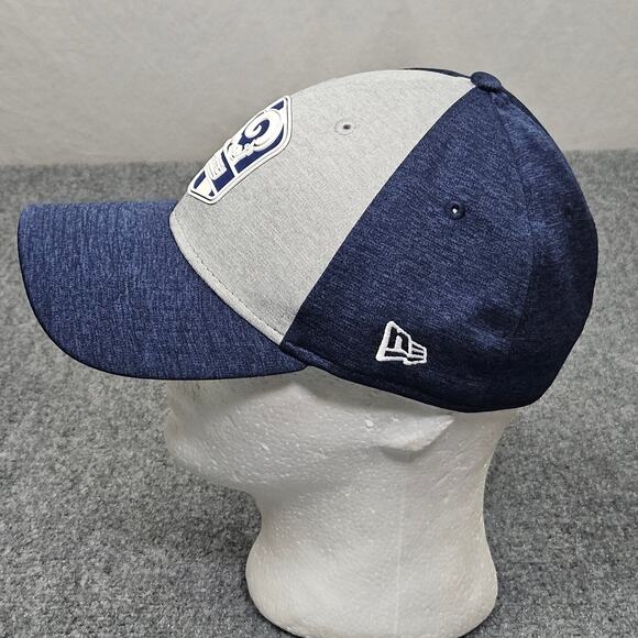Los Angeles Rams New Era 39Thirty Hat Adjustable Blue Gray NFL On Field Team Cap - Picture 4 of 7